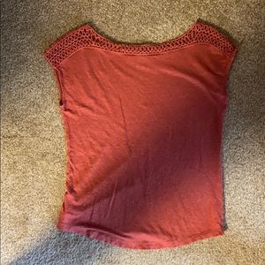 Coral cap sleeved shirt